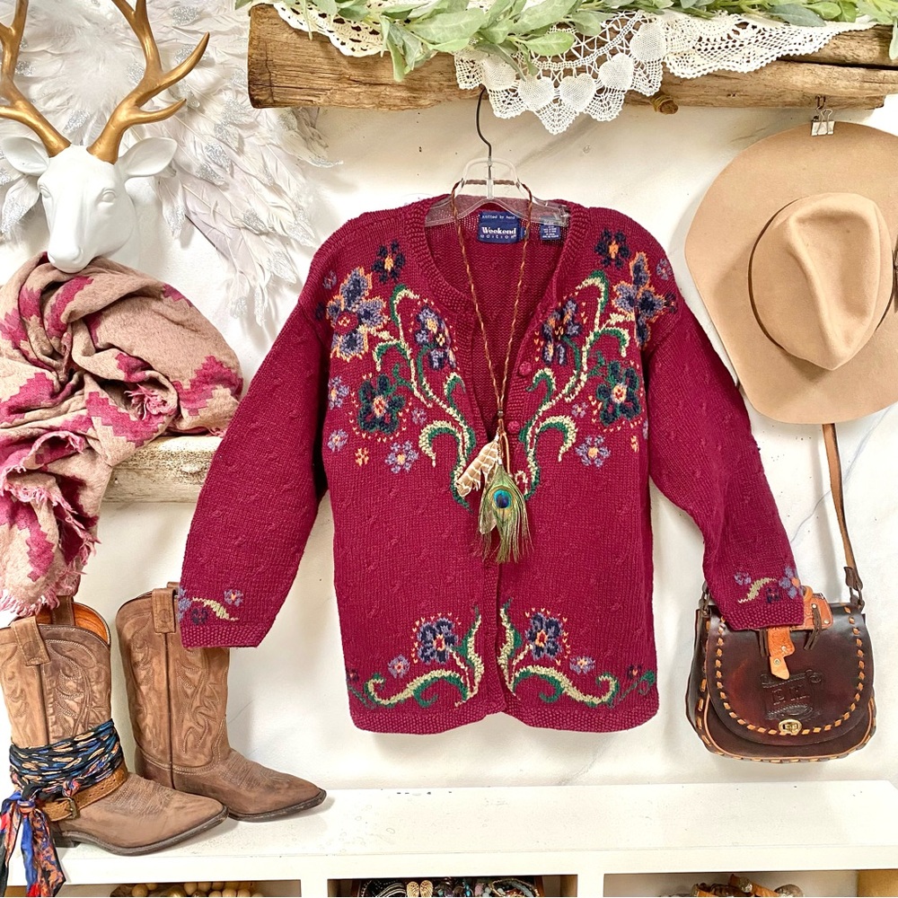 Ramie handmade stunning prairie embroidered boho sweater w farmhouse vibe